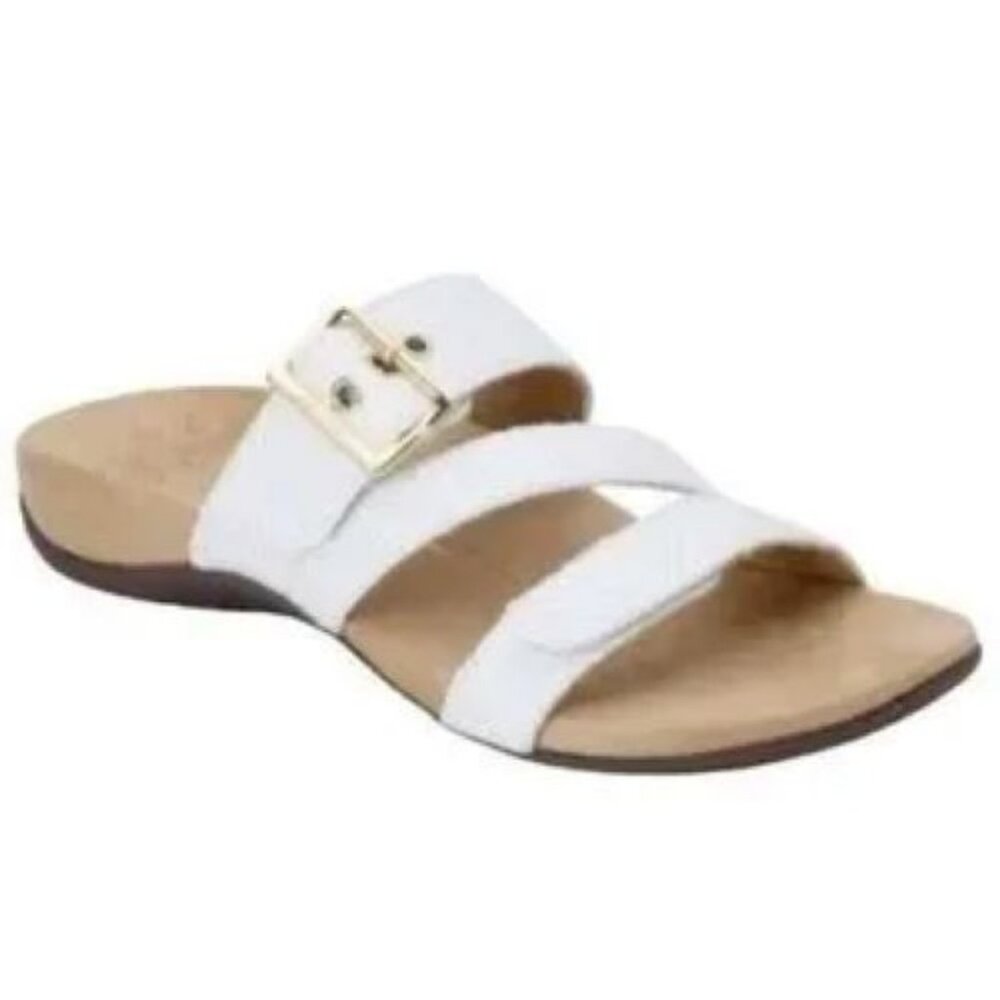 "SORRY JUST SOLD"  Vionic Womans Adjustable Slide Sandals - Skylar - White - 9Wi